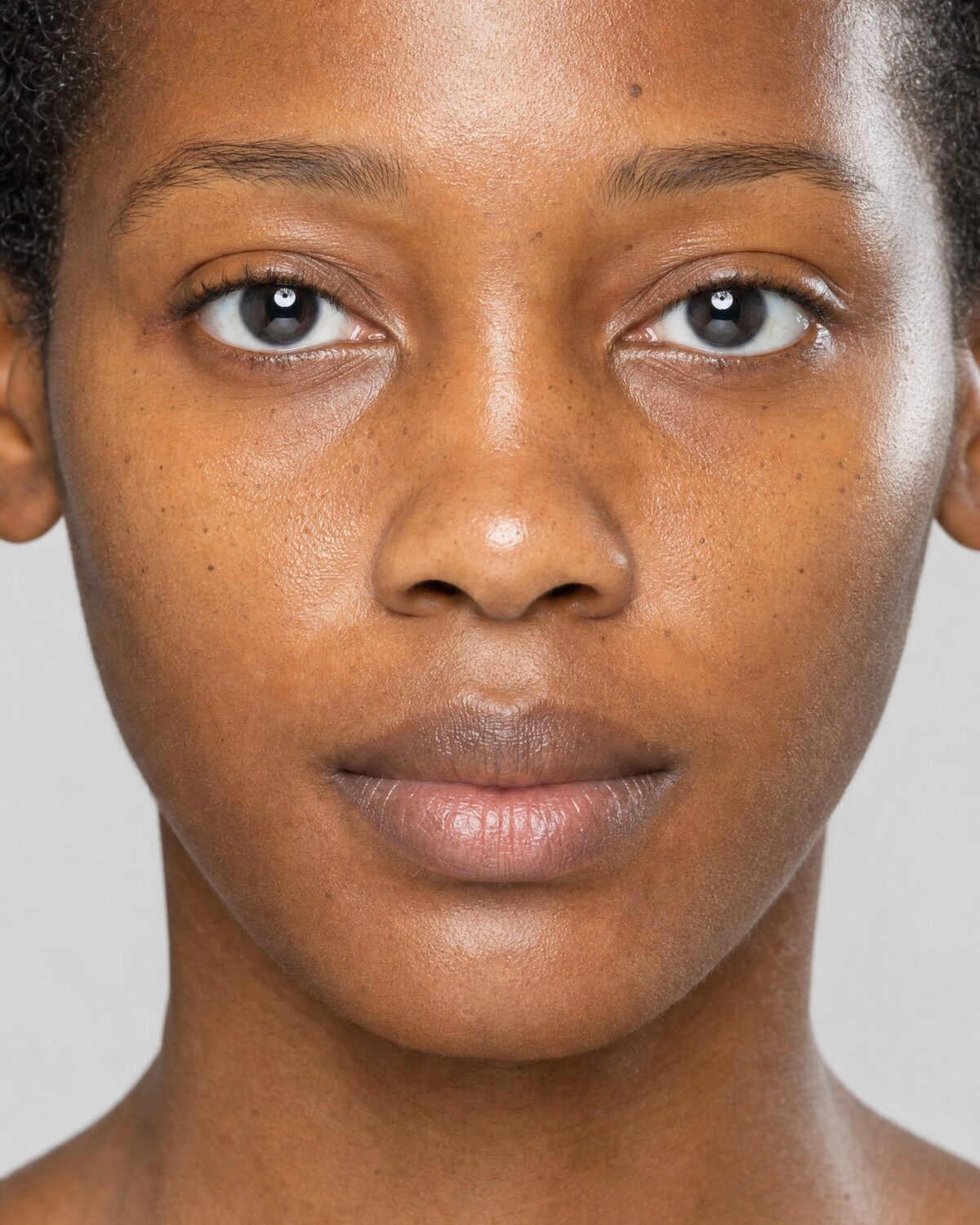 Beauty casting reference, bare skin, close-up